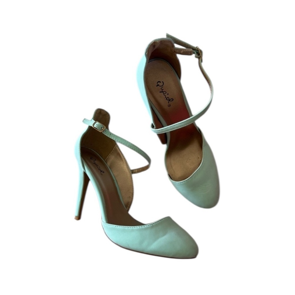 Qupid Womens Light Blue Strappy Heels‎ Stiletto Shoes 8.5